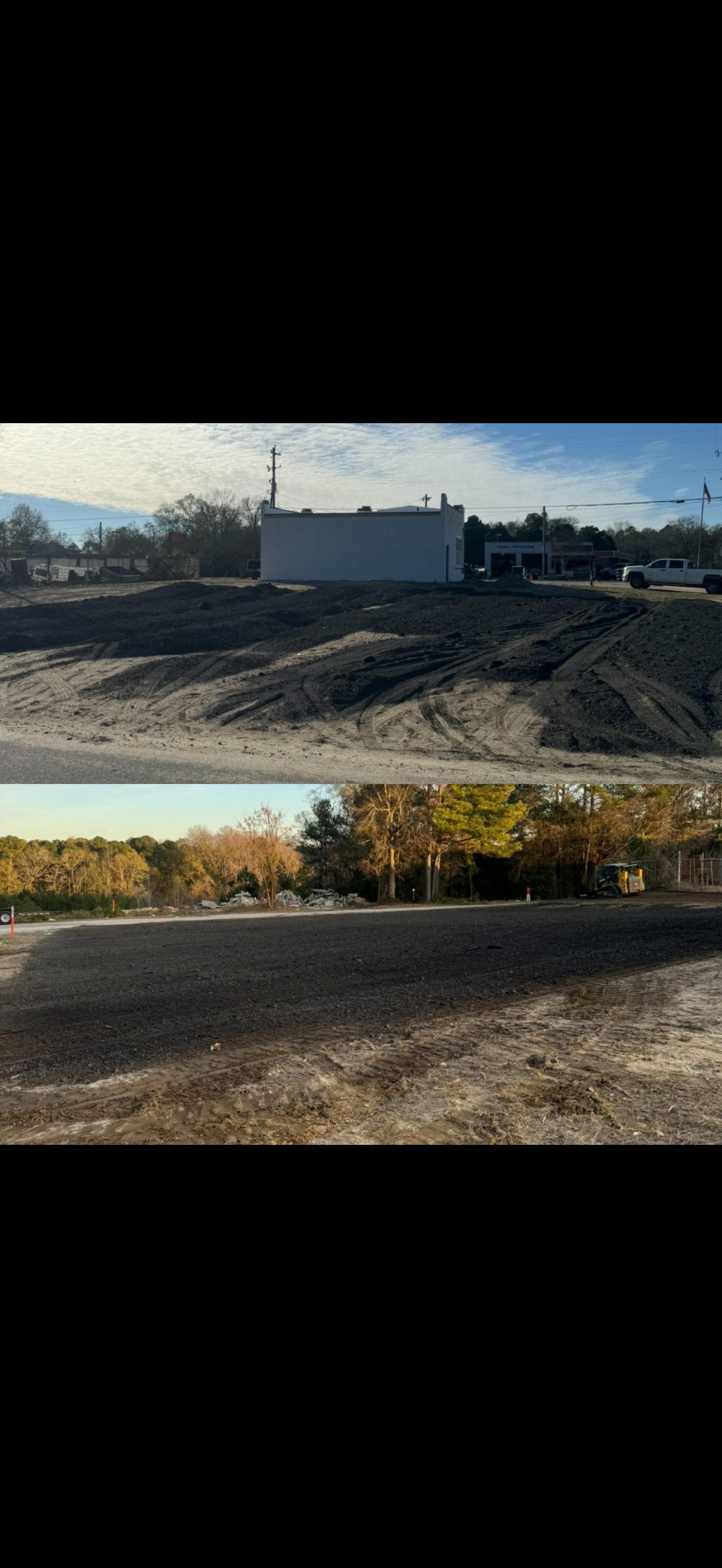 Before and after — commercial site grading